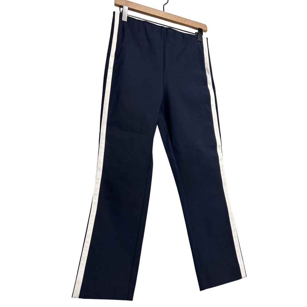Rag Bone Women Navy White Stripe Side Detail Straight Leg Pants Size 6 EUC
